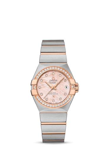 Omega Constellation Co-Axial 27 Brushed Stainless Steel / Red Gold / Diamond / Pink MOP